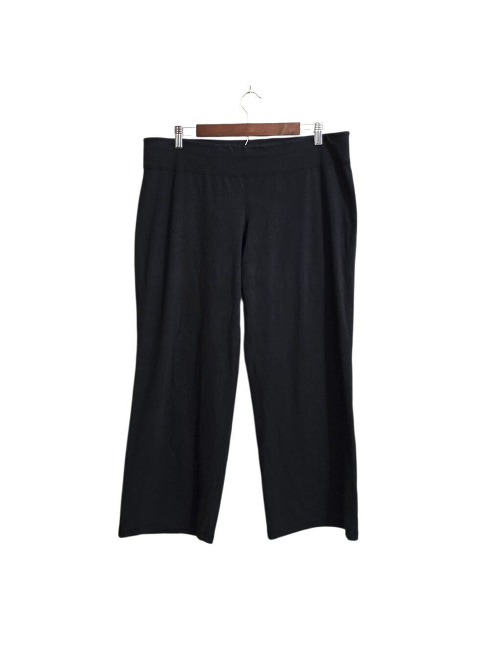 Eileen Fisher Pull On Straight Leg Organic Cotton Jersey Knit Ankle Pants Sz L